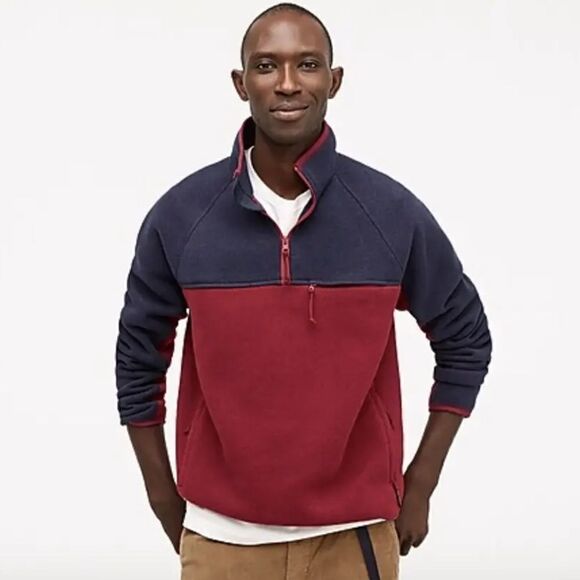 J.CREW Men’s Colorblock Polartec Nordic Half Zip Pullover Sweater Sz S - Picture 8 of 8